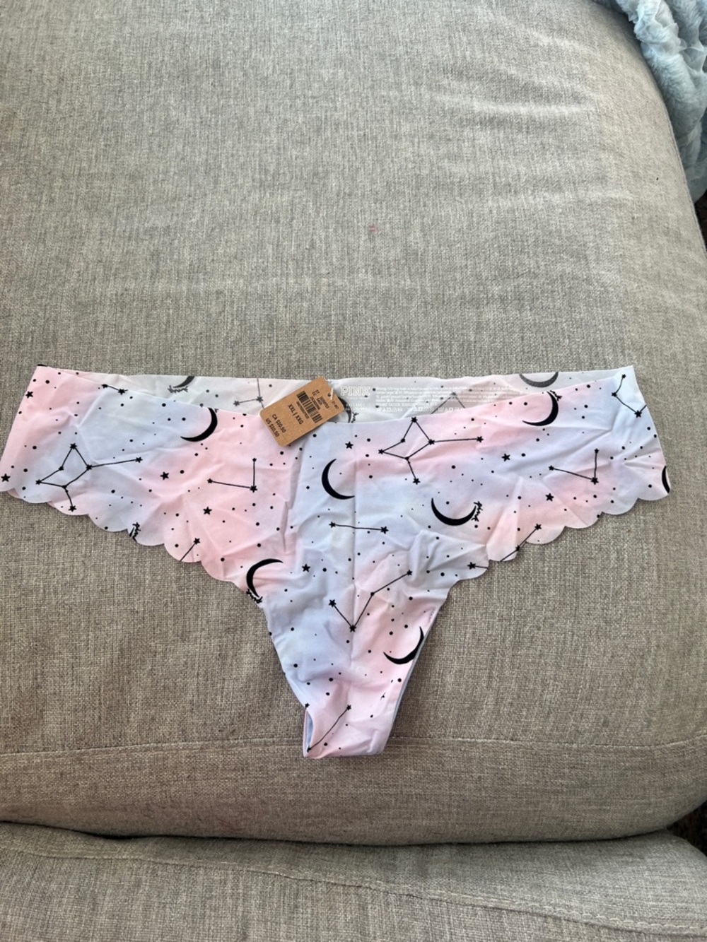 PINK Victoria's Secret Gradient Moon & Constellation Thong - Pink & Light Blue